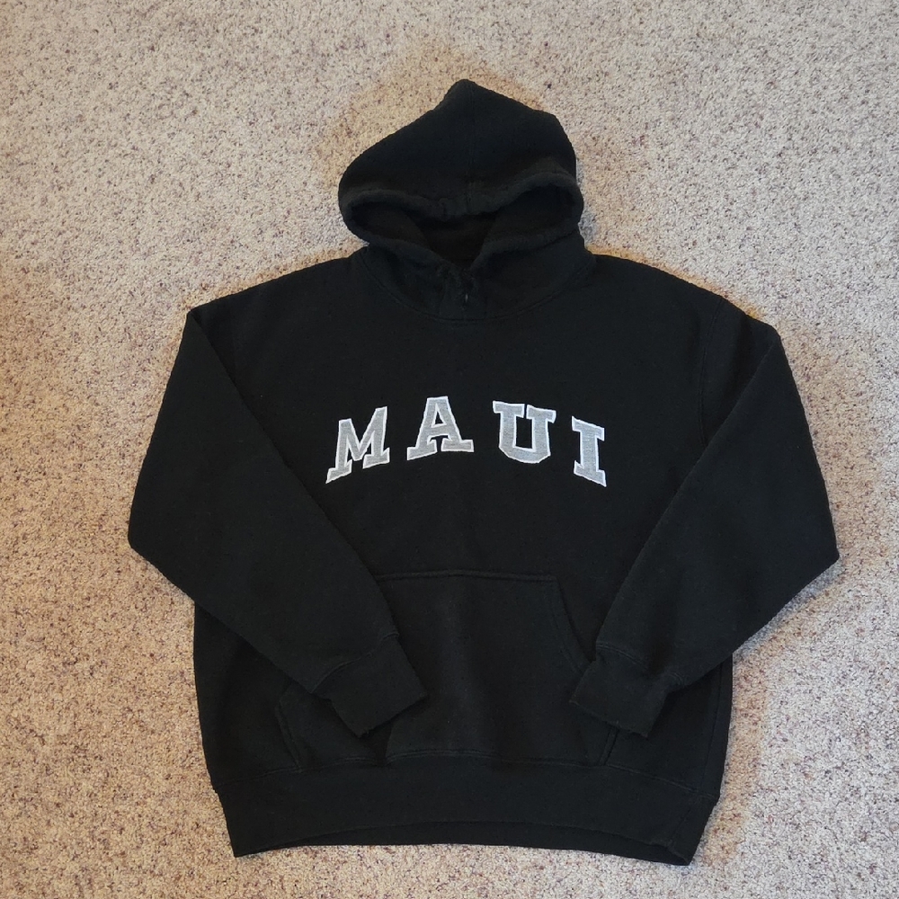 Maui Black Hoodie w/front pocket, MED